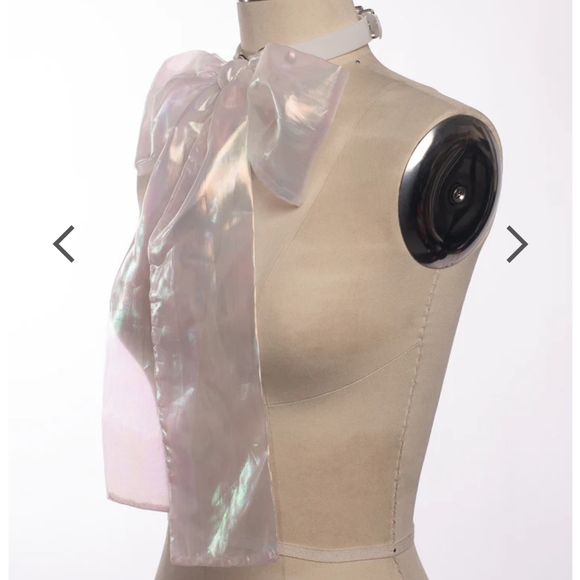 LARGE IRIDESCENT BOW CHOKER - Picture 2 of 5